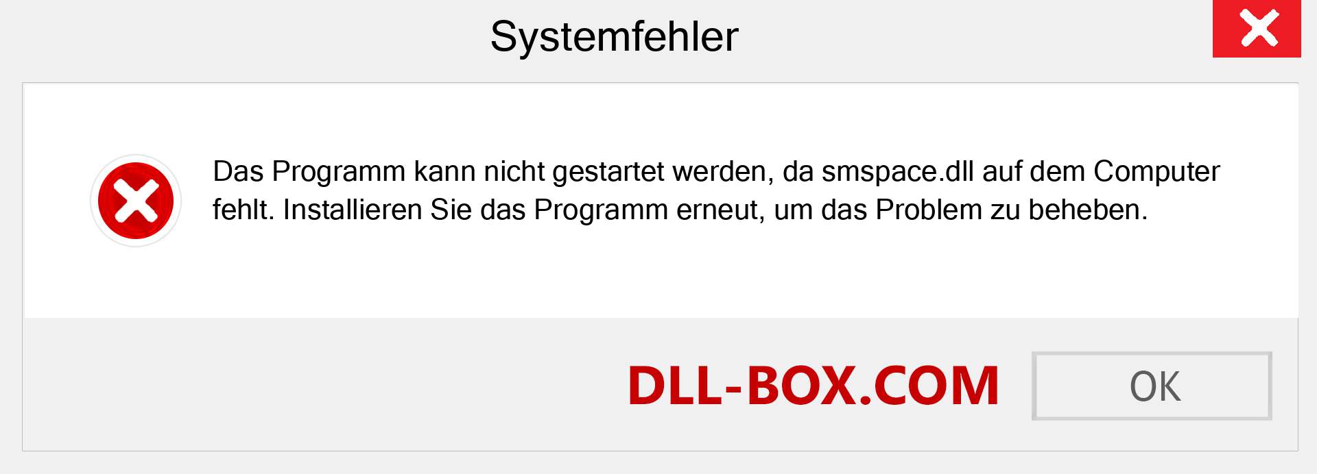 smspace.dll-Datei fehlt?. Download für Windows 7, 8, 10 - Fix smspace dll Missing Error unter Windows, Fotos, Bildern